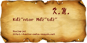 Kántor Máté névjegykártya